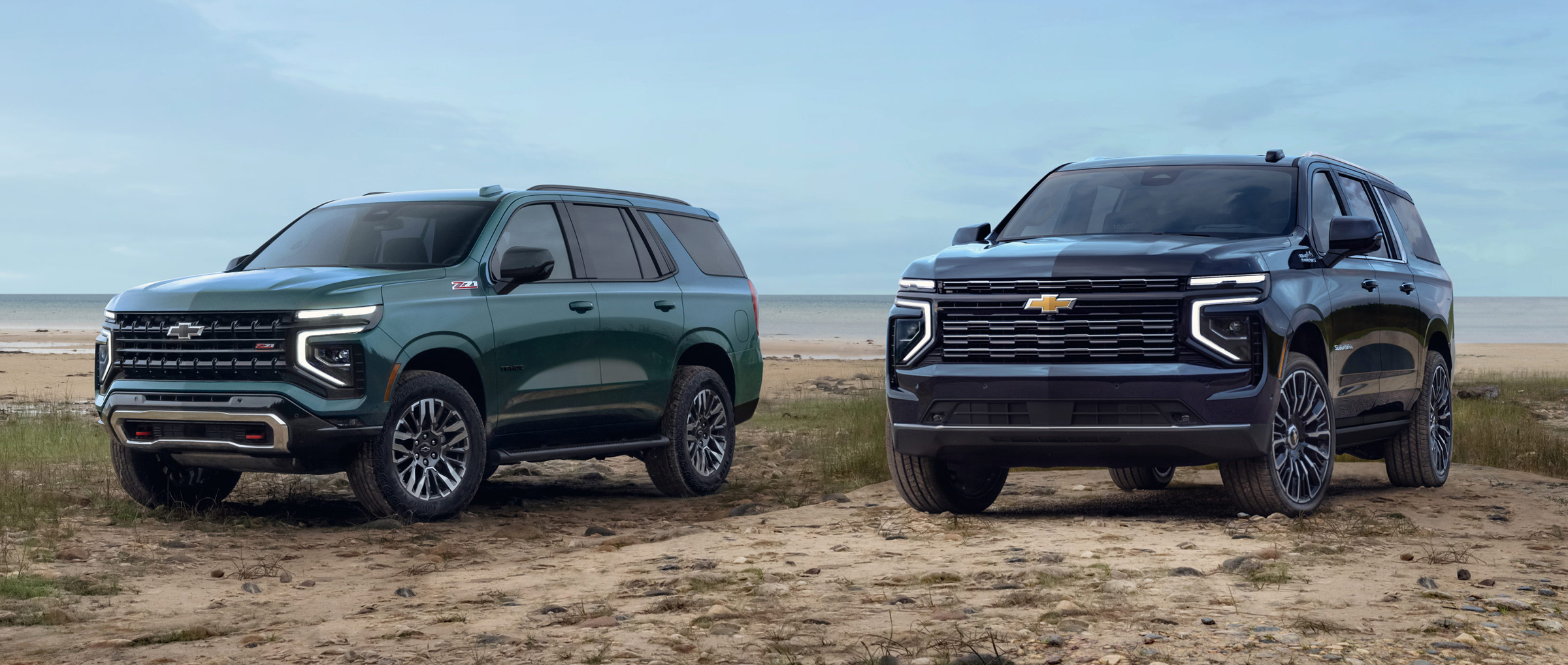 2025 Chevrolet Tahoe and Suburban on beach