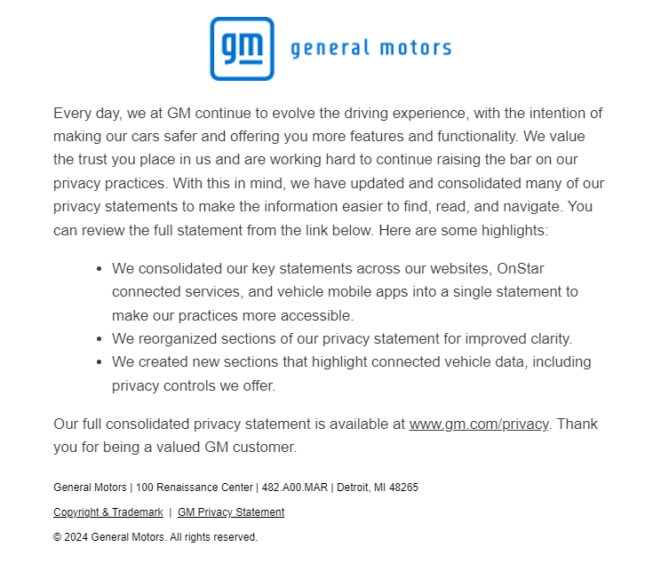 GM Privacy Statement