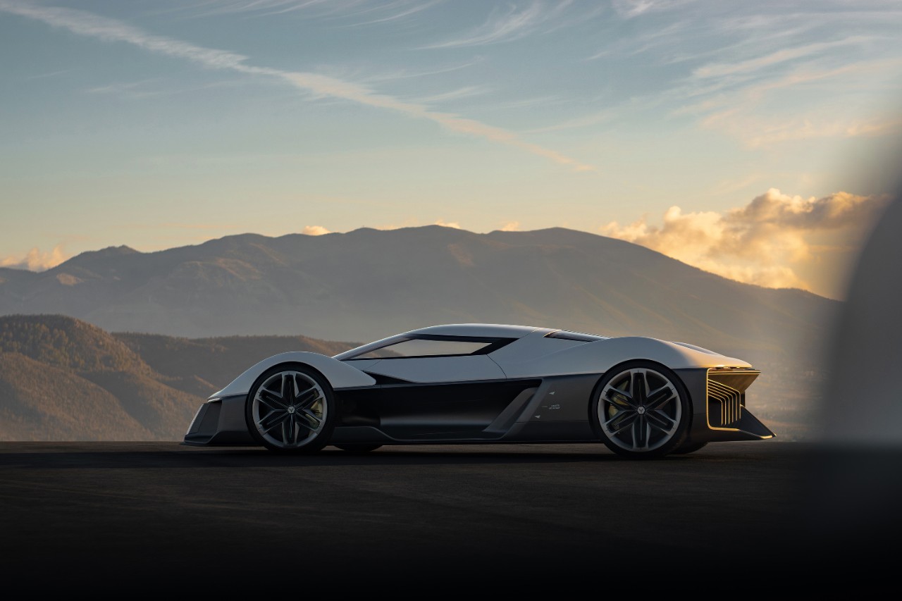Side view of the new Chevrolet Corvette concept car.