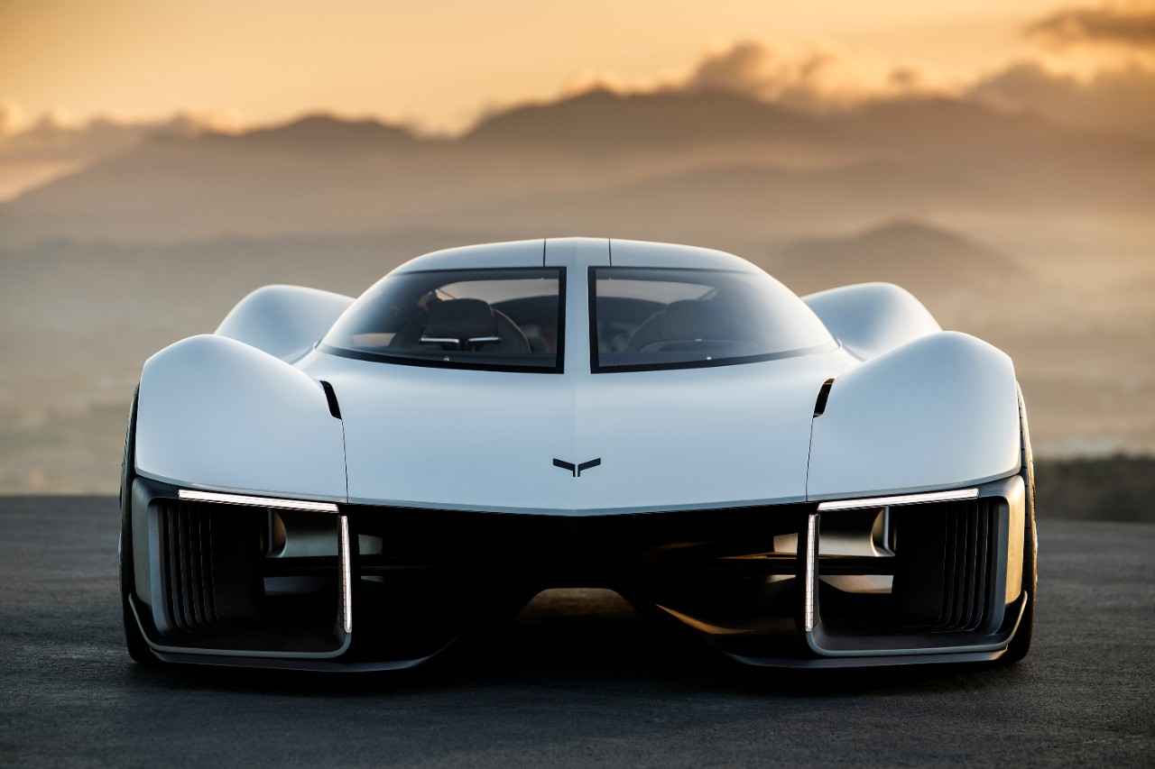 The new Chevrolet Corvette concept car, front view.
