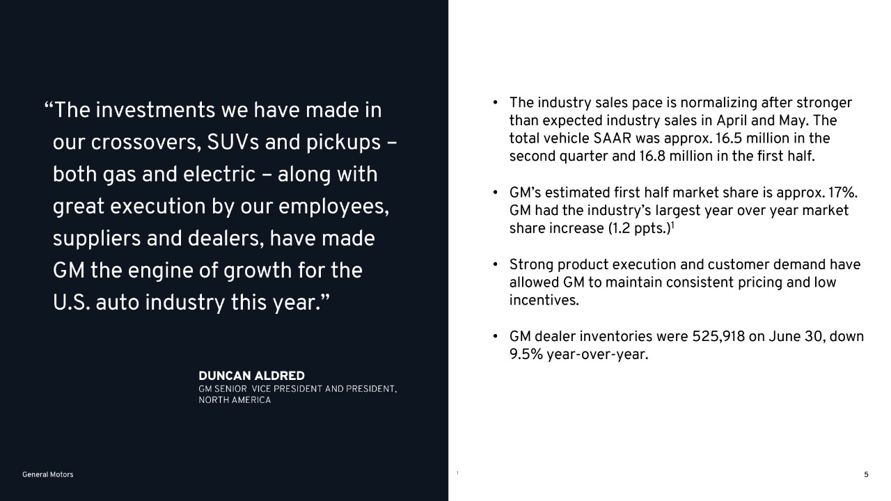 GM posts strong Q2 and first half sales on industry leading growth