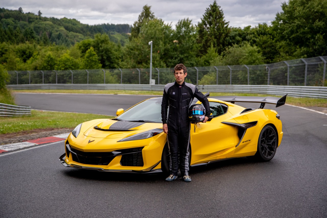 Man with yellow car at Nurburgring
