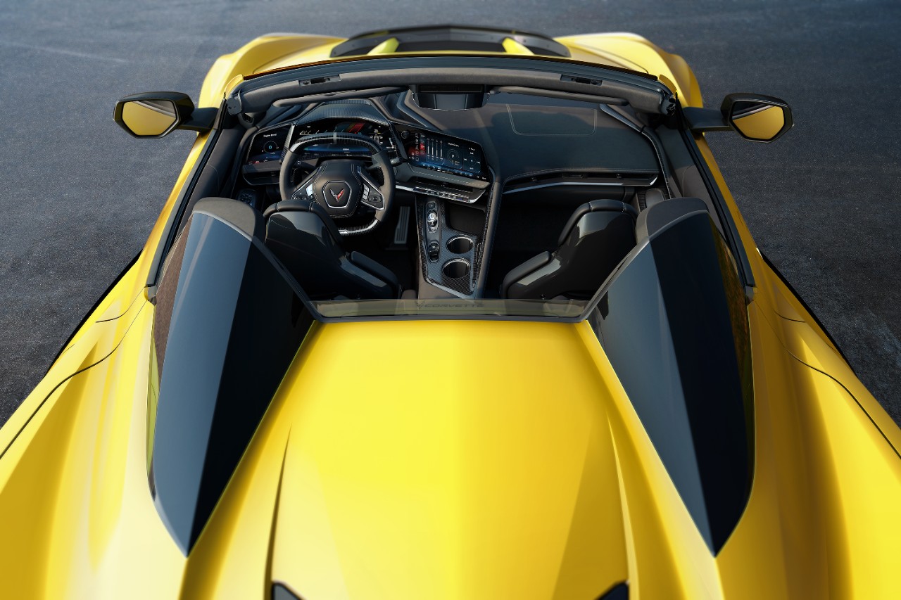 Overhead view of 2026 Chevrolet Corvette ZR1 convertible