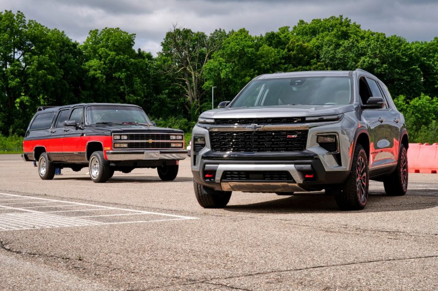 1990 Chevrolet Suburban and 2026 Chevrolet Traverse