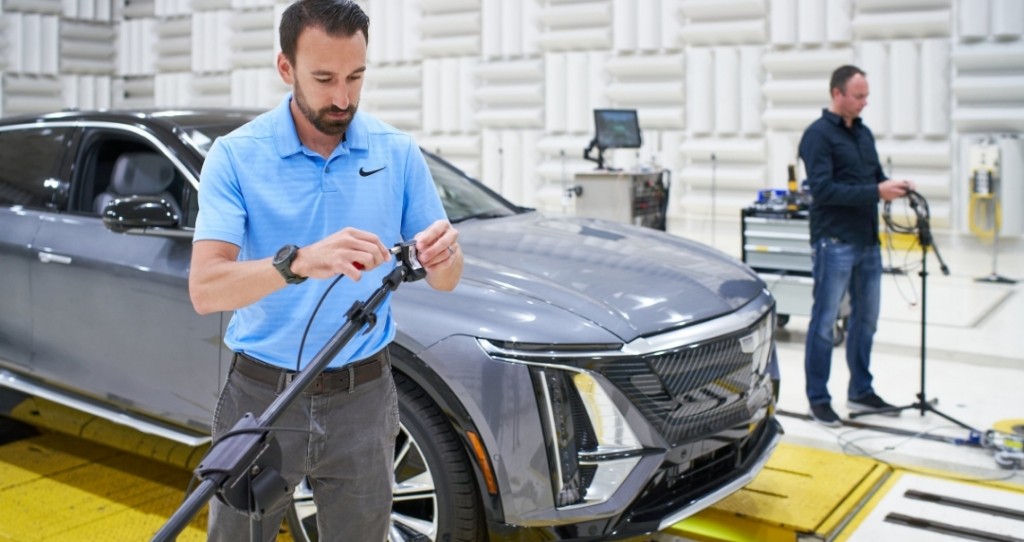EV Hummer’s Rear End of the Vehicle Showing an AVAS Alert