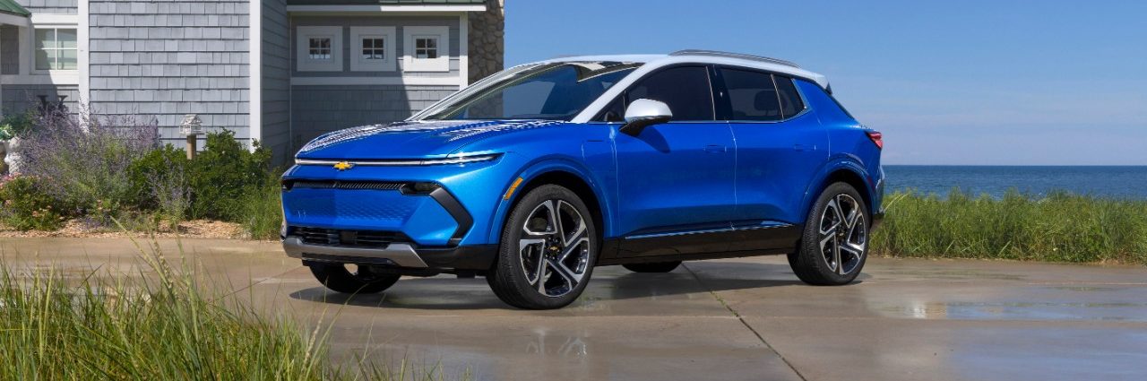 Blue Chevolet Equinox EV
