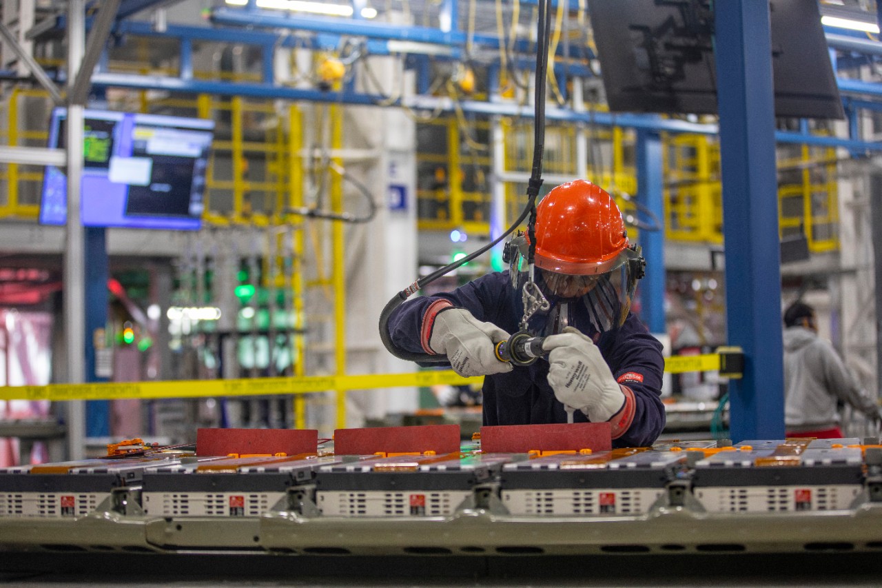 Battery module assembly at GM's Spring Hill Assembly in Tennessee