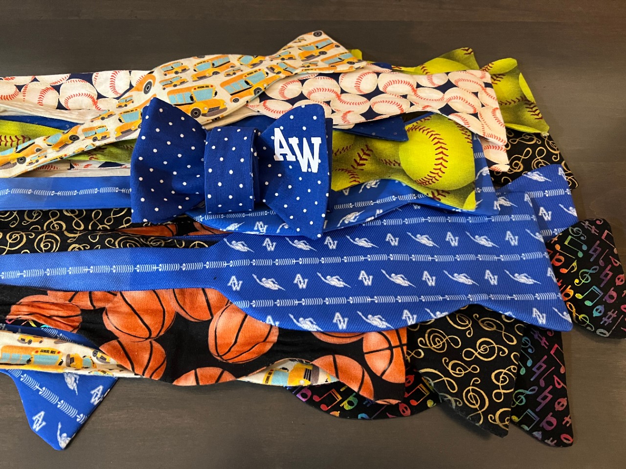 Matt Dewitz makes his own bowties, which he wears when transporting student athletes.