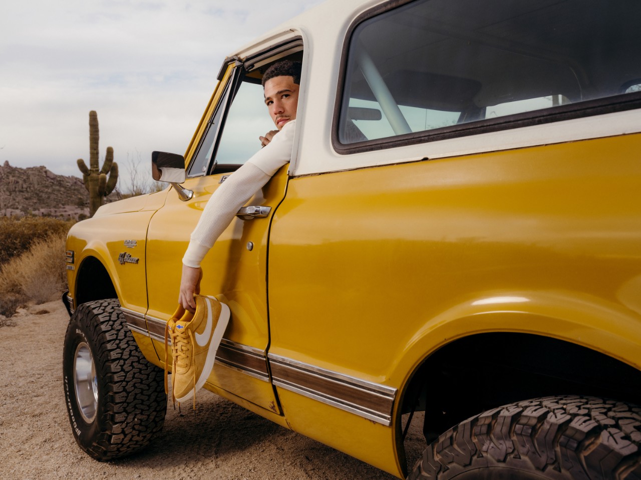 Devin Booker, shooting guard for the Phoenix Suns, channeled his love of vintage Chevy trucks into his latest sneaker line