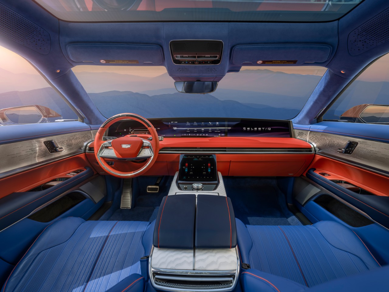 Front interior rof the Cadillac CELESTIQ Cadillac showcases 3D-printed precision with CELESTIQ