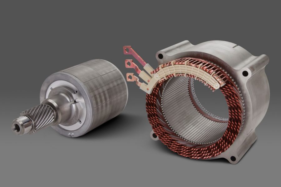 Rotor and stator of a GM electric drive motor