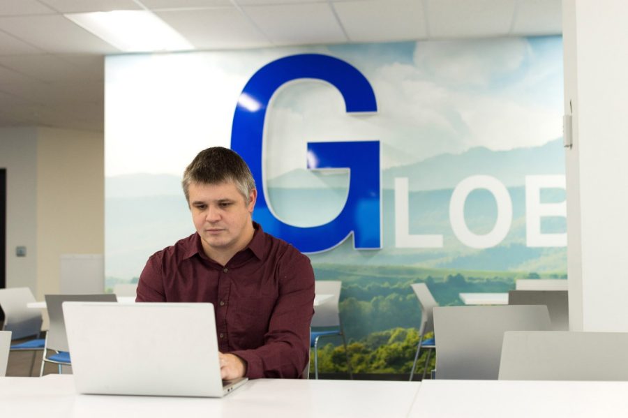 Man sitting at computer