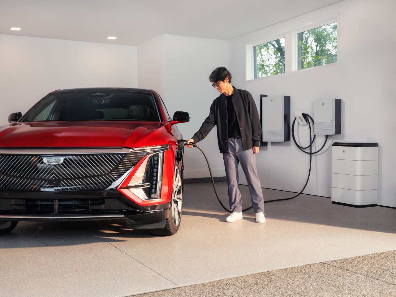 With a home charging system installed, your GM EV—like the 2025 Cadillac LYRIQ shown here—is ready to go when you are.