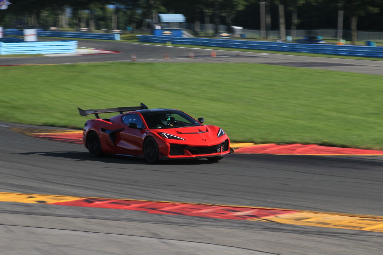 The Corvette ZR1 in Torch Red.