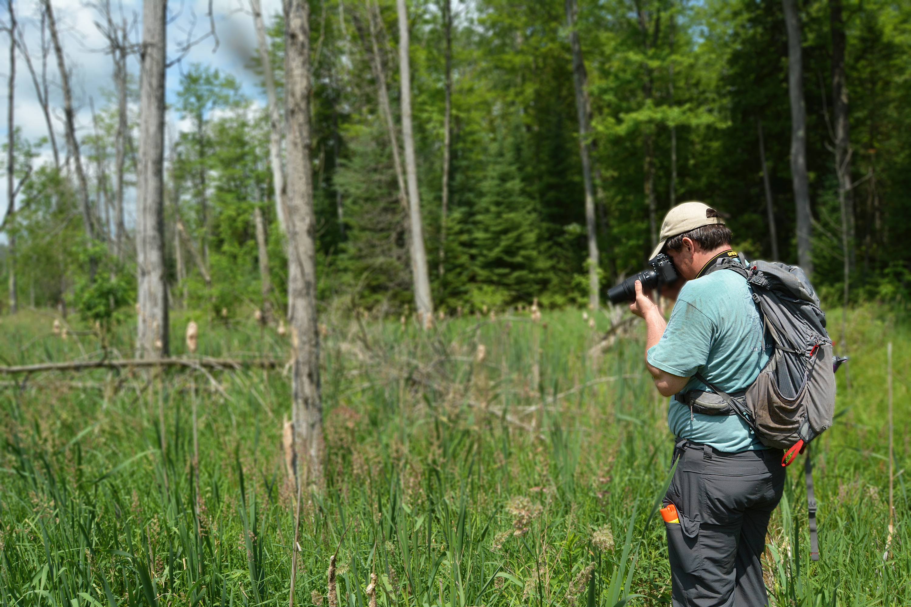 Messing snaps a few wildlife photos at Lost Lake Nature Sanctuary. 