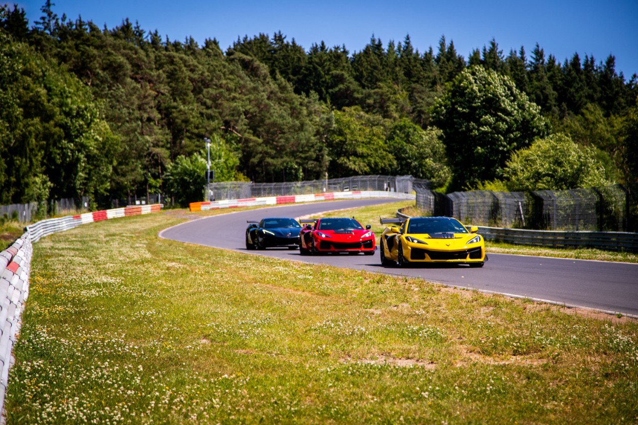 three Corvettes at Nurburgring