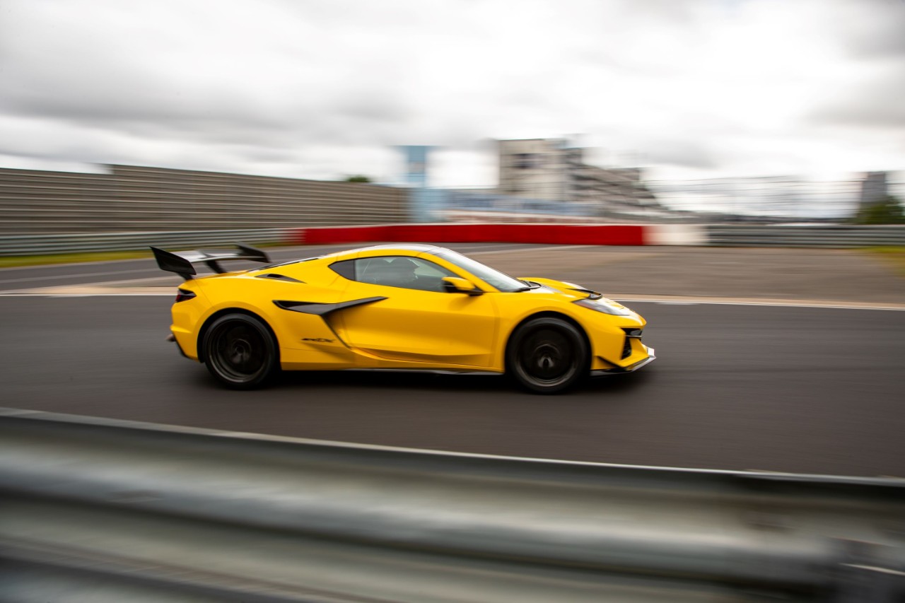 Yellow Corvette at Nurburgring