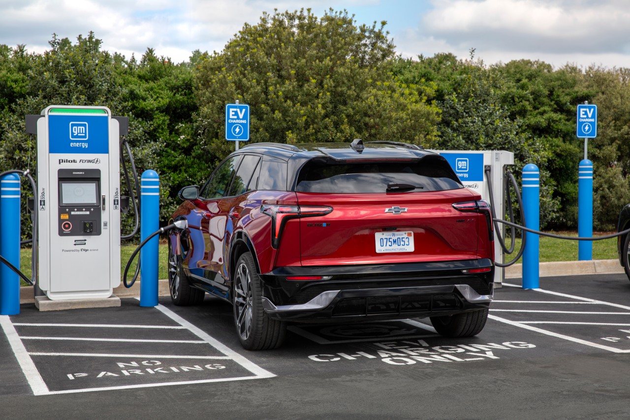 A 2025 Blazer EV SS charging up.