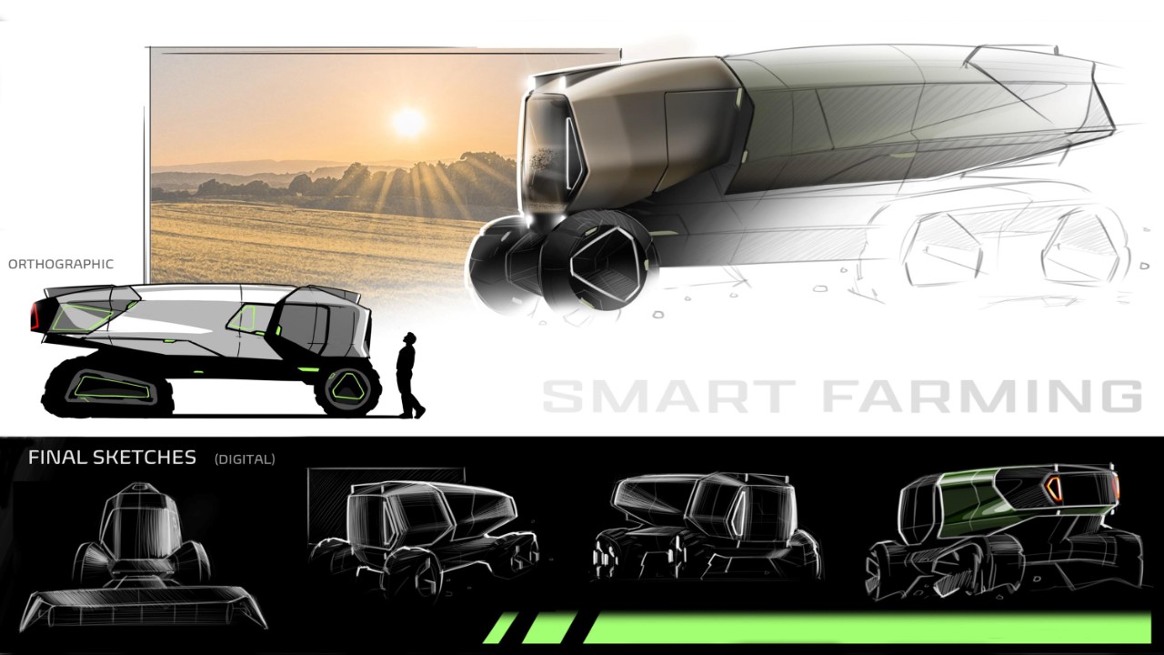 Sketches of a vehicle prototype.