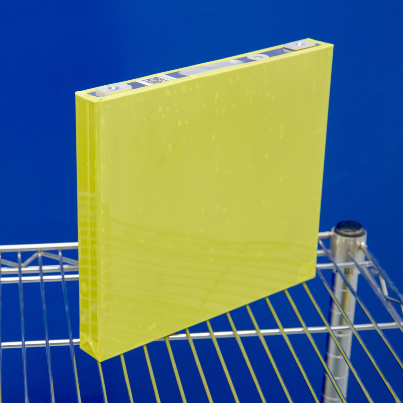 A full-size yellow colored prototype LMR battery cell