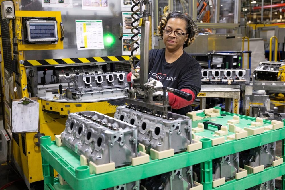A woman working in a factory.