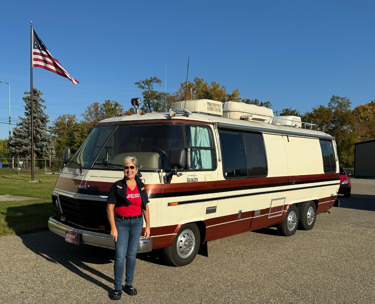 brown-and-white GMC Motorhome