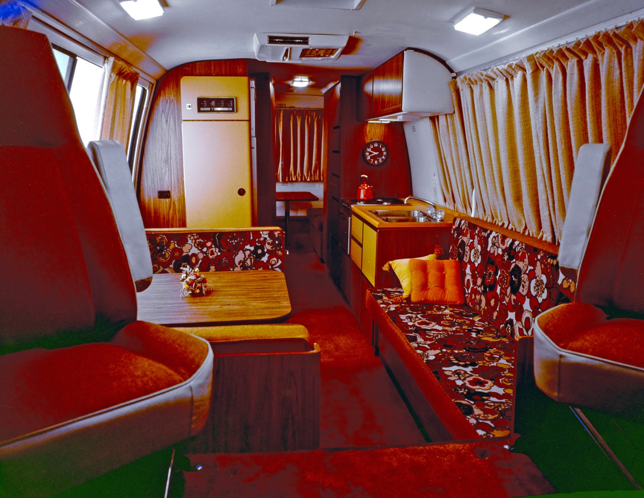 GMC Motorhome interior view, in red