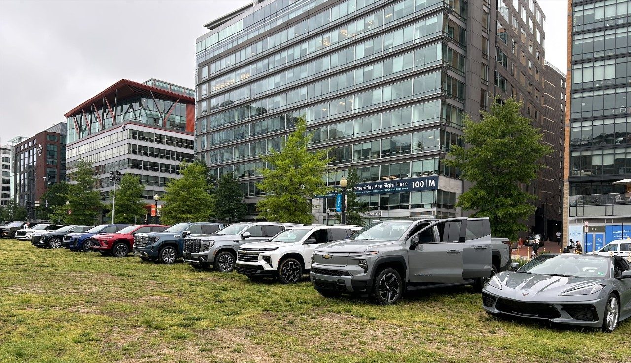 GM cars on display in Washington, D.C.