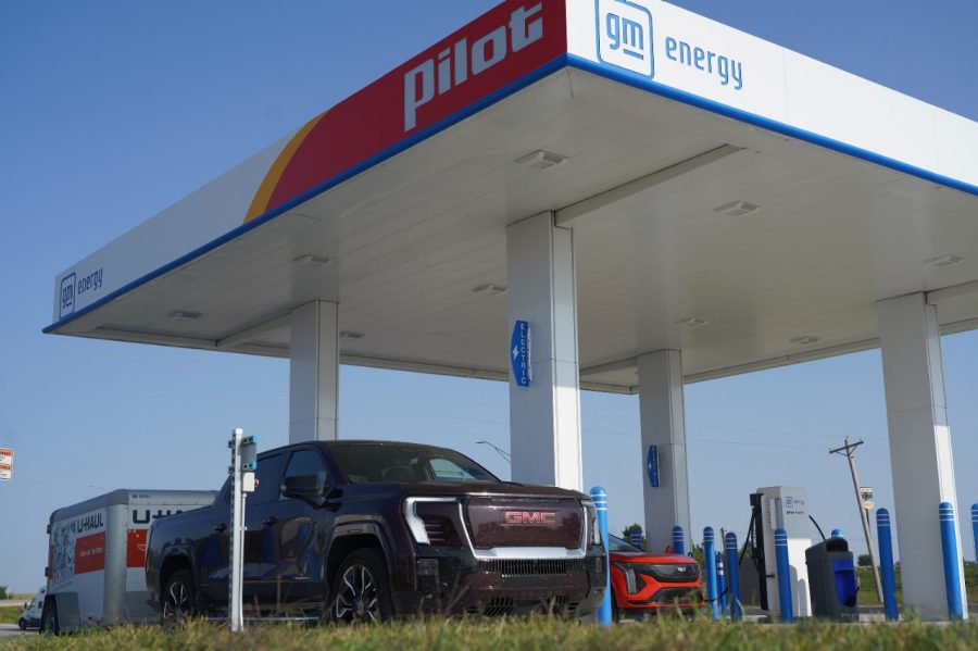 EVs at a charging station