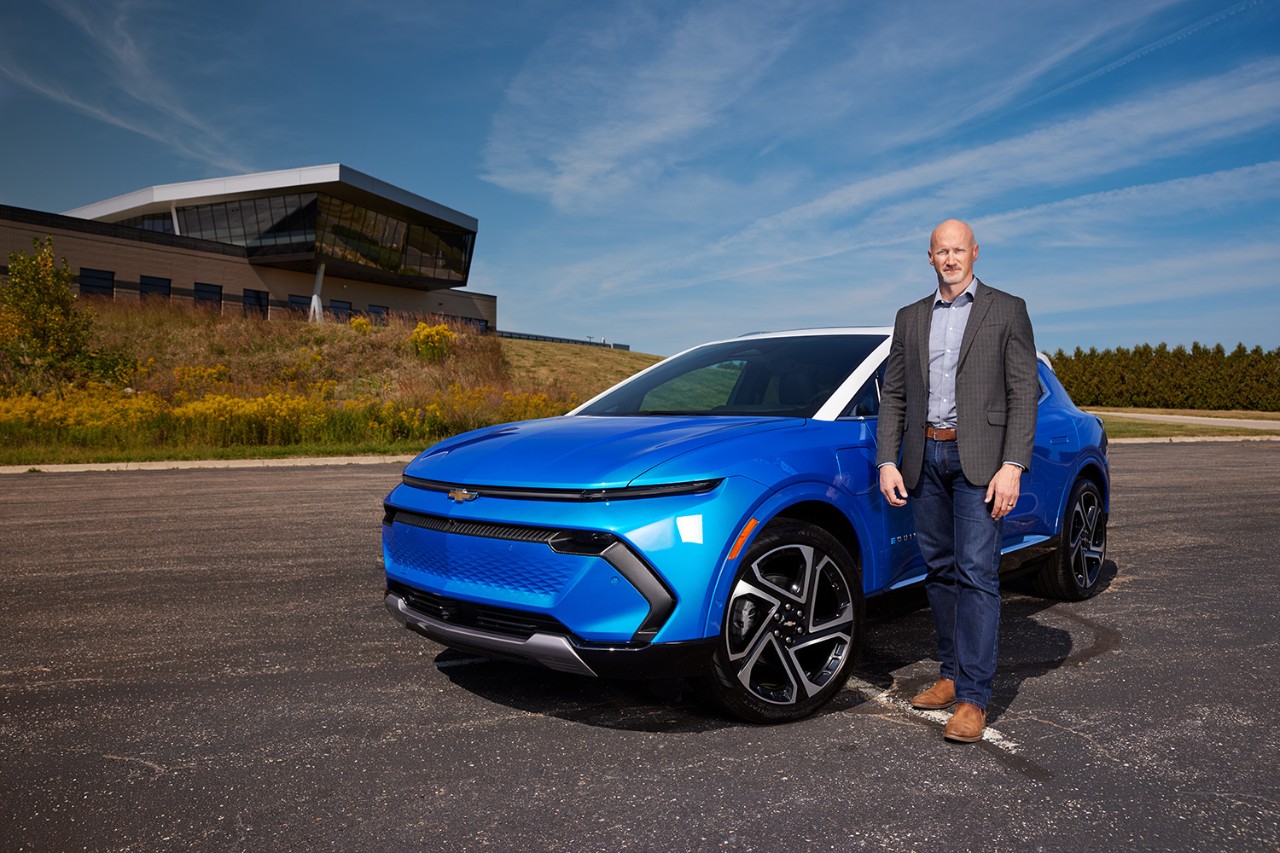 Sterling Anderson at Milford Proving Ground with an Equinox EV