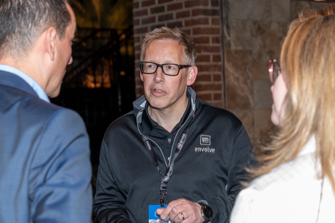 Ian Hucker at the GM Envolve 2025 Solutions Summit. Sterling Anderson visits GM's Factory Zero, in Detroit