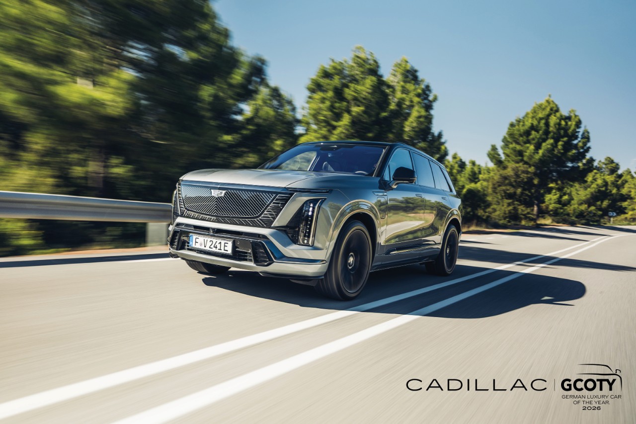 Cadillac VISTIQ on a european road