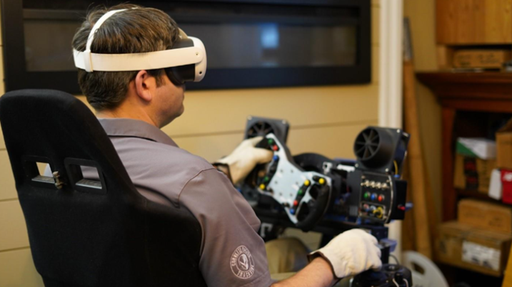 Ben Beacock competing in a virtual racing league