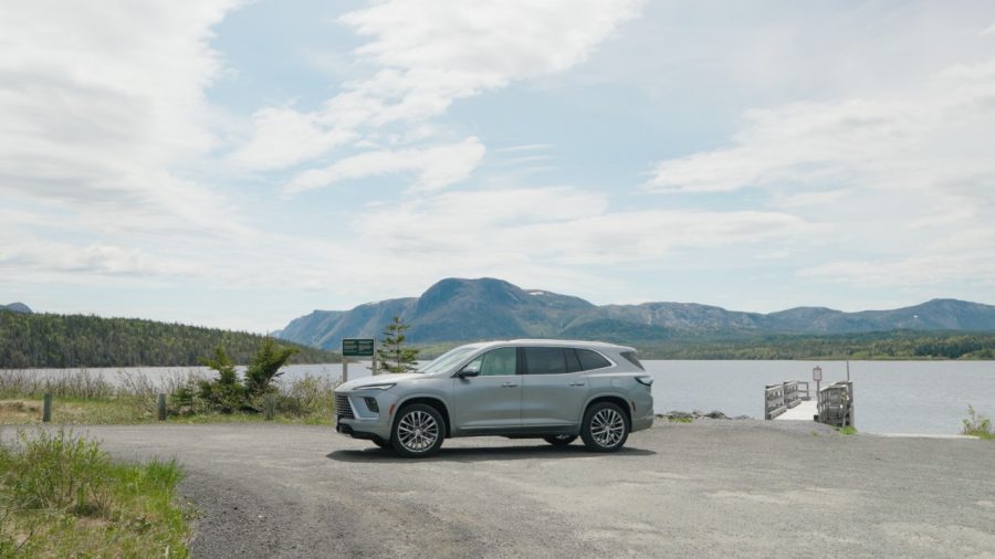 Buick with Super Cruise active on a Canadian road