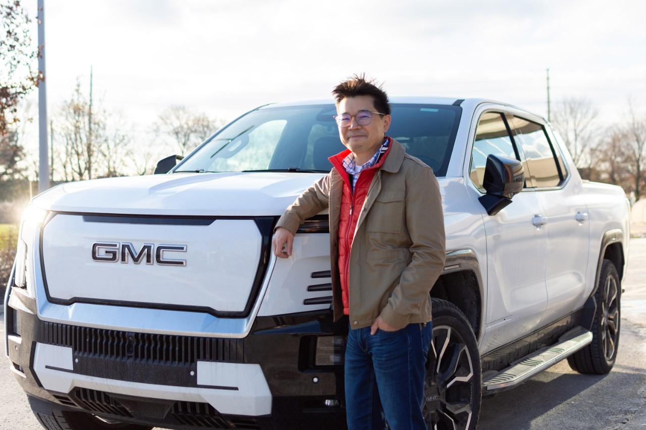 Stanley Fok with GMC Sierra EV