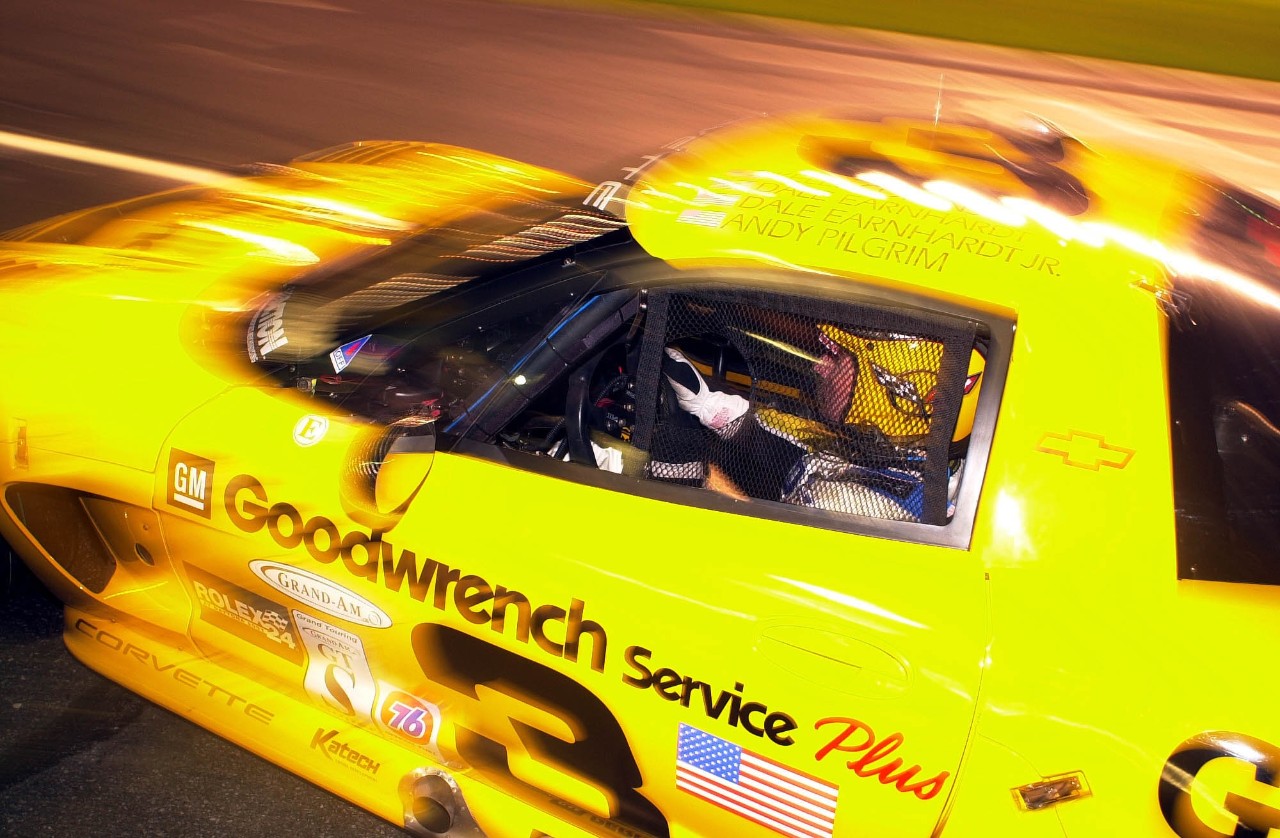 Dale Earnhardt driving the No. 3 Corvette Racing C5-R at Daytona.