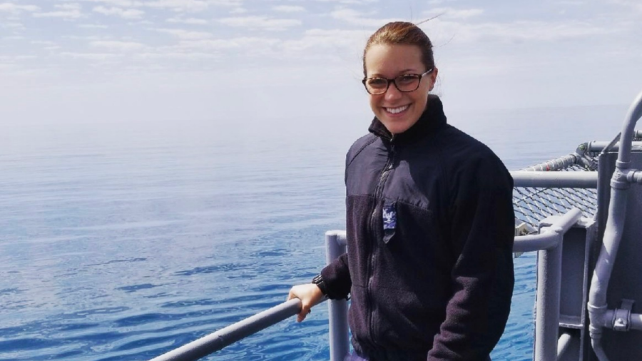 Rain aboard the USS Abraham Lincoln during her first sea trial in 2017