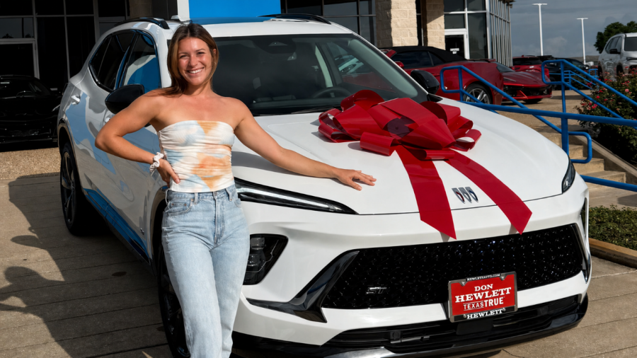 Rain with her Buick Envision in Georgetown, Texas