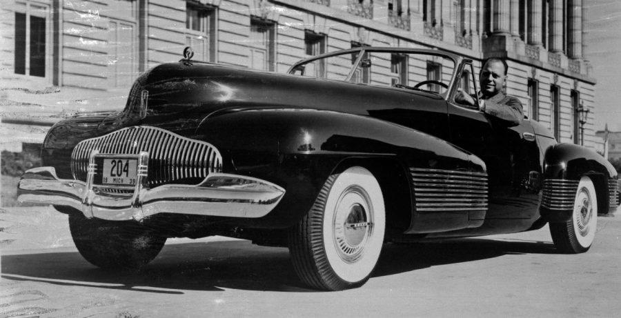 Harley Earl with the Buick Y-Job