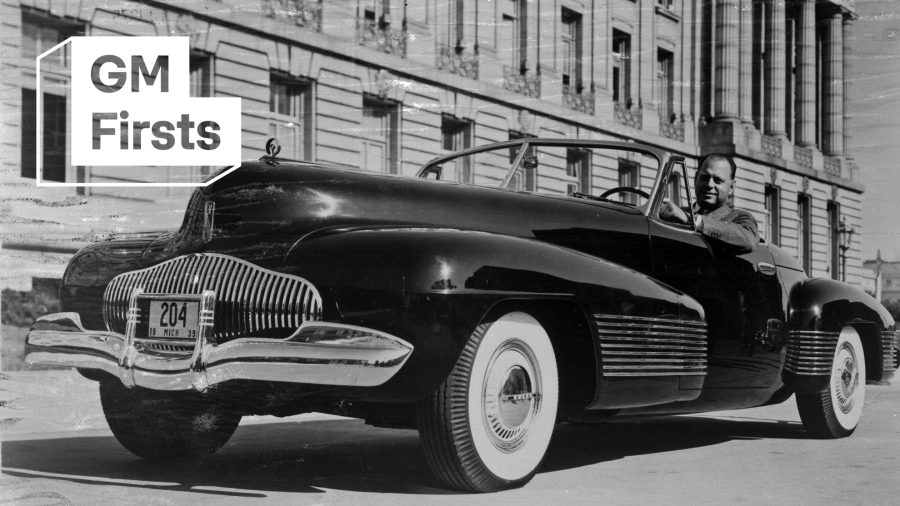 Harley Earl with the Buick Y-Job