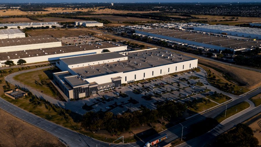 Aerial photo of a manufacturing facility.