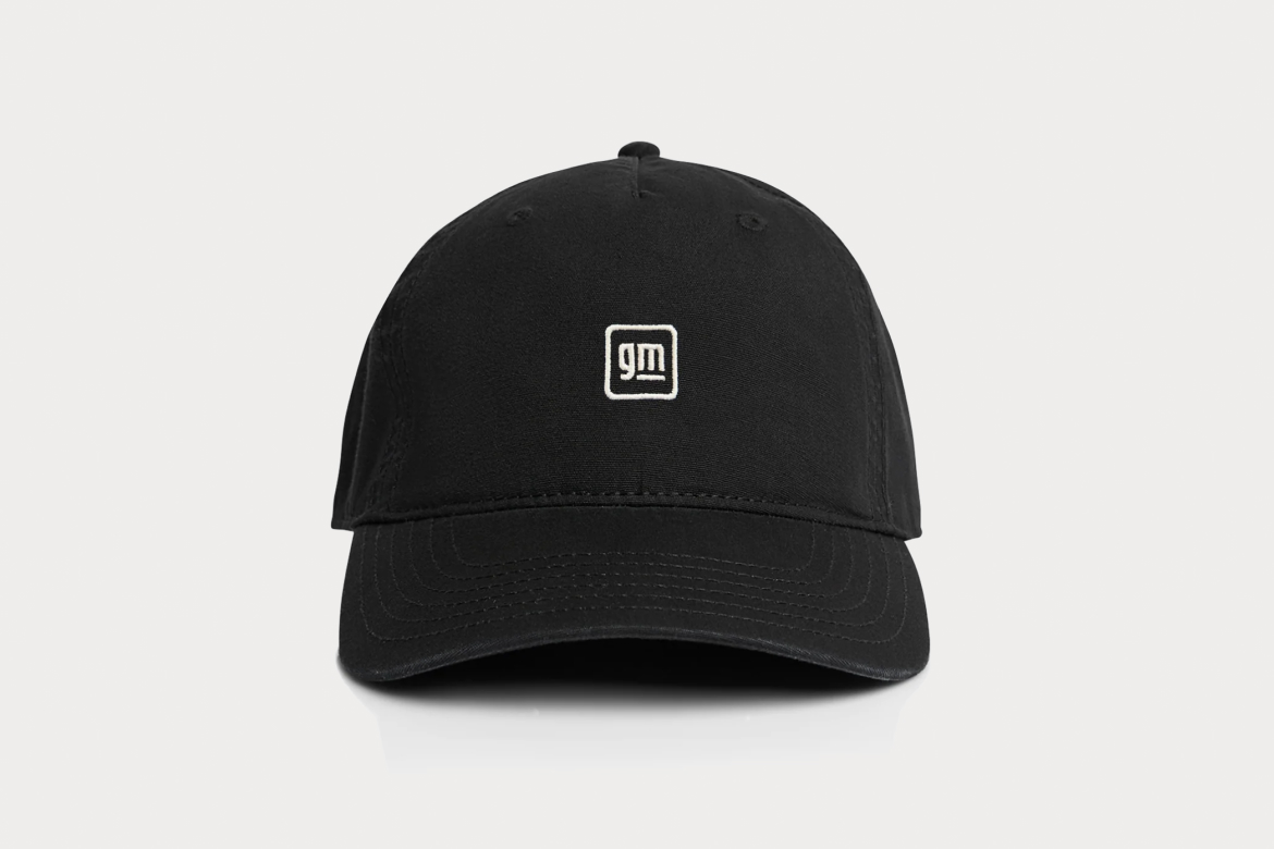 Black Cap with White General Motors Logo on Front.