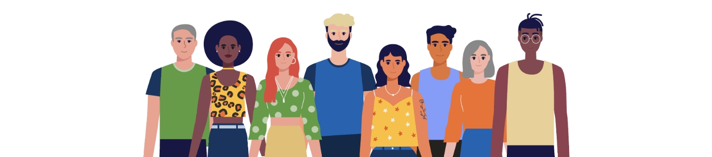 Diverse Group of People Standing Next to One Another