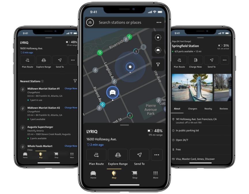 Monitor charge status screen in the vehicle mobile app.
