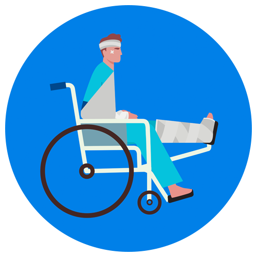 Injured Person in Hospital Bed Icon