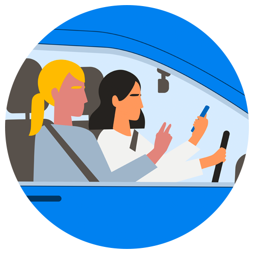 Driver Using Phone While Driving Icon